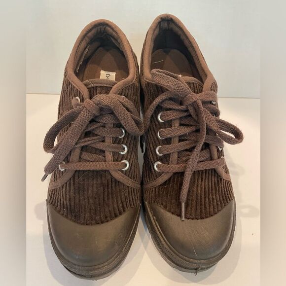 Chinese Laundry Brown Corduroy Heeled Loafers Size 8 - Picture 4 of 6